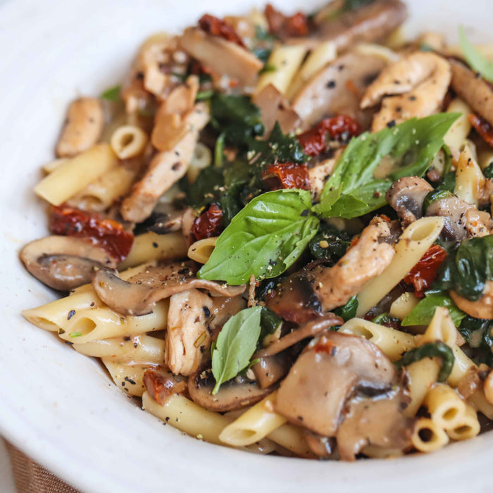 Creamy Chicken, Mushroom & Tomato Pasta