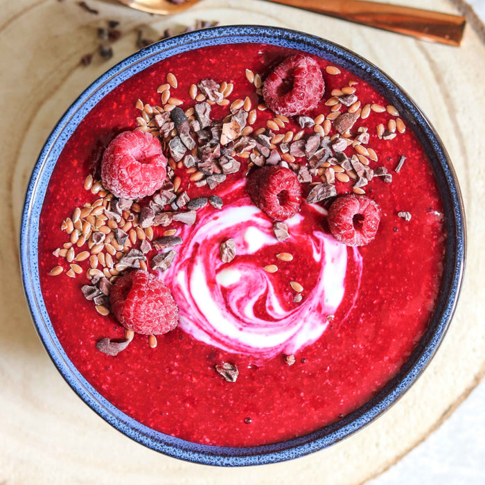 Raspberry & Flaxseeds Smoothie Bowl