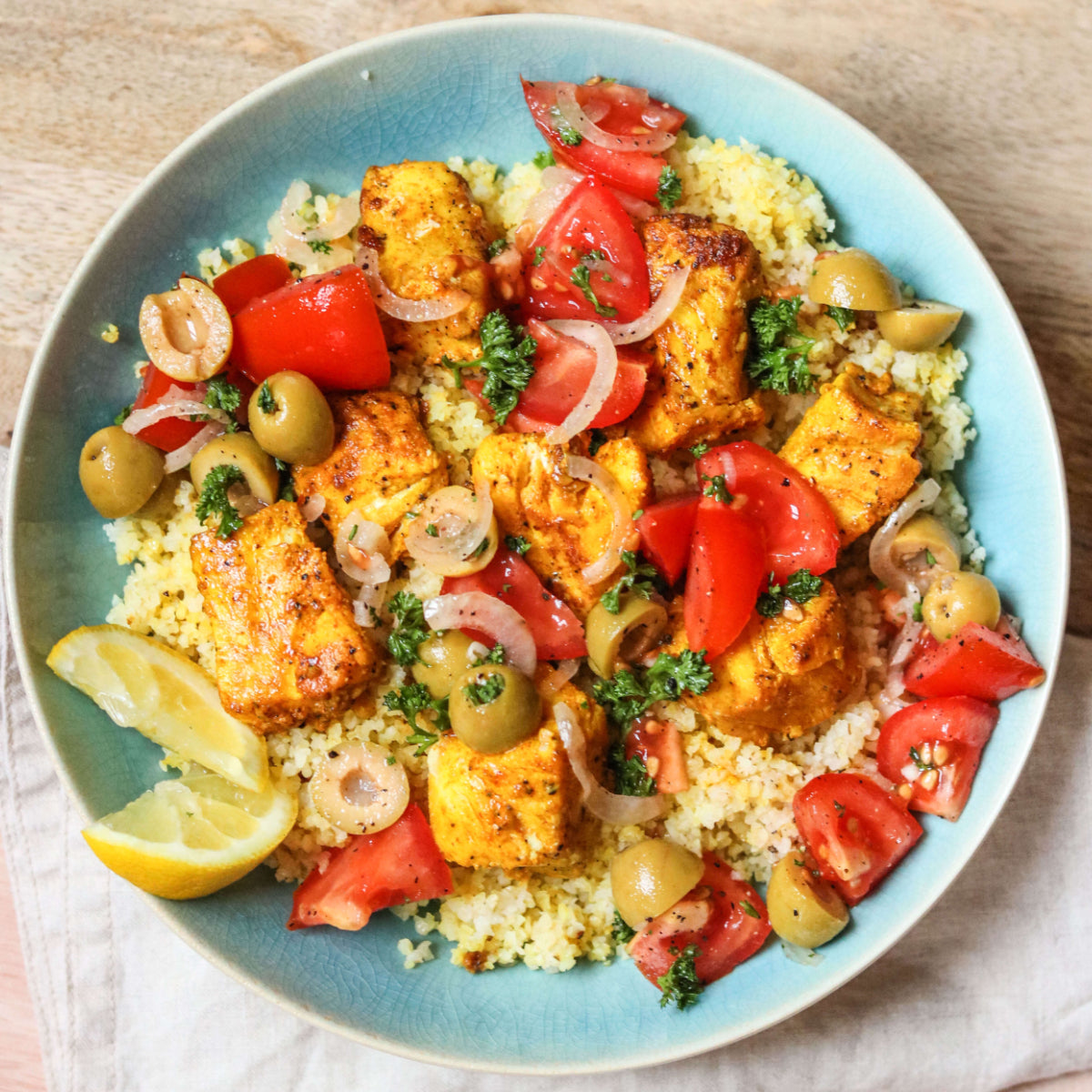 Moroccan Cod &  Bulgur Salad