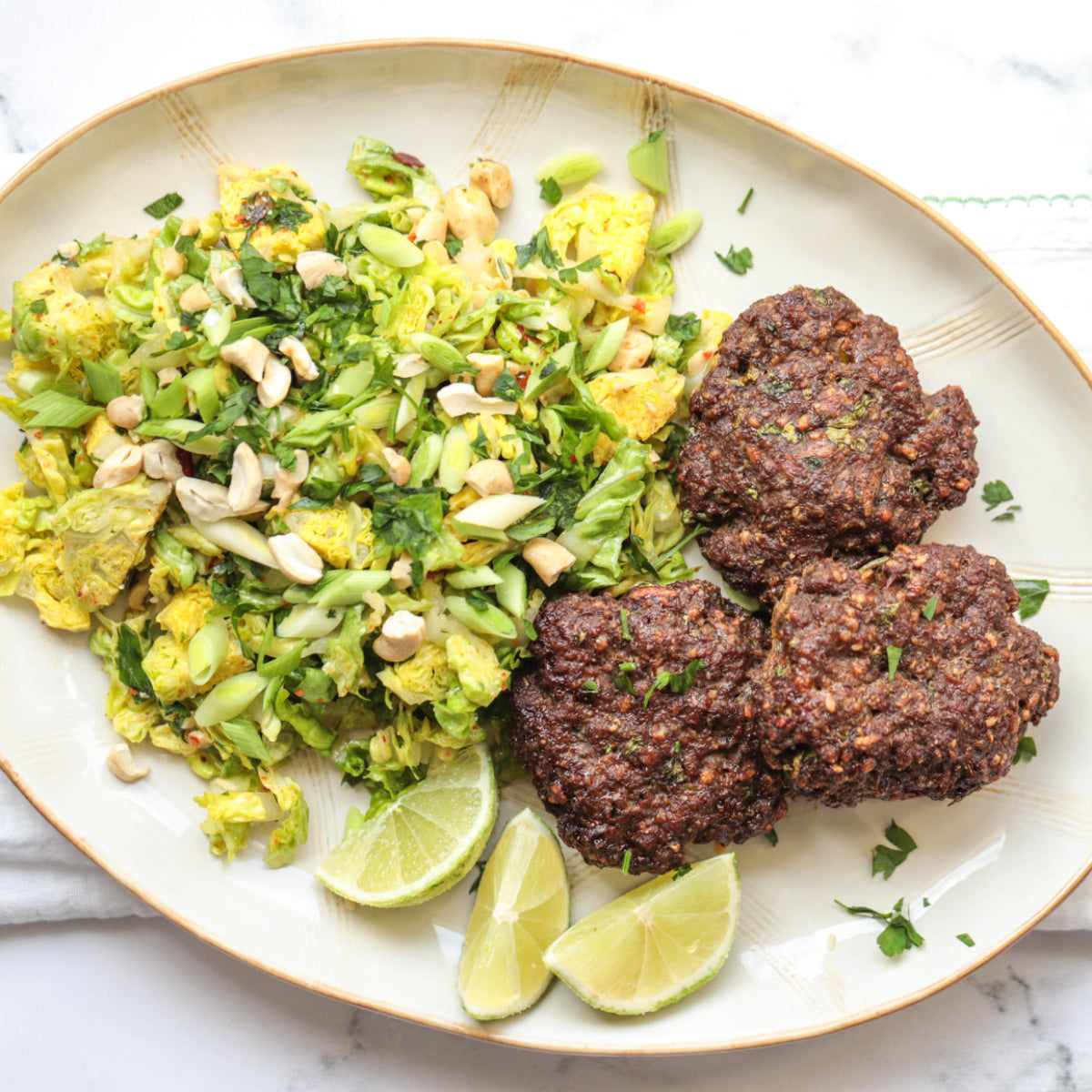 Naked Thai Beef  Burgers with Salad