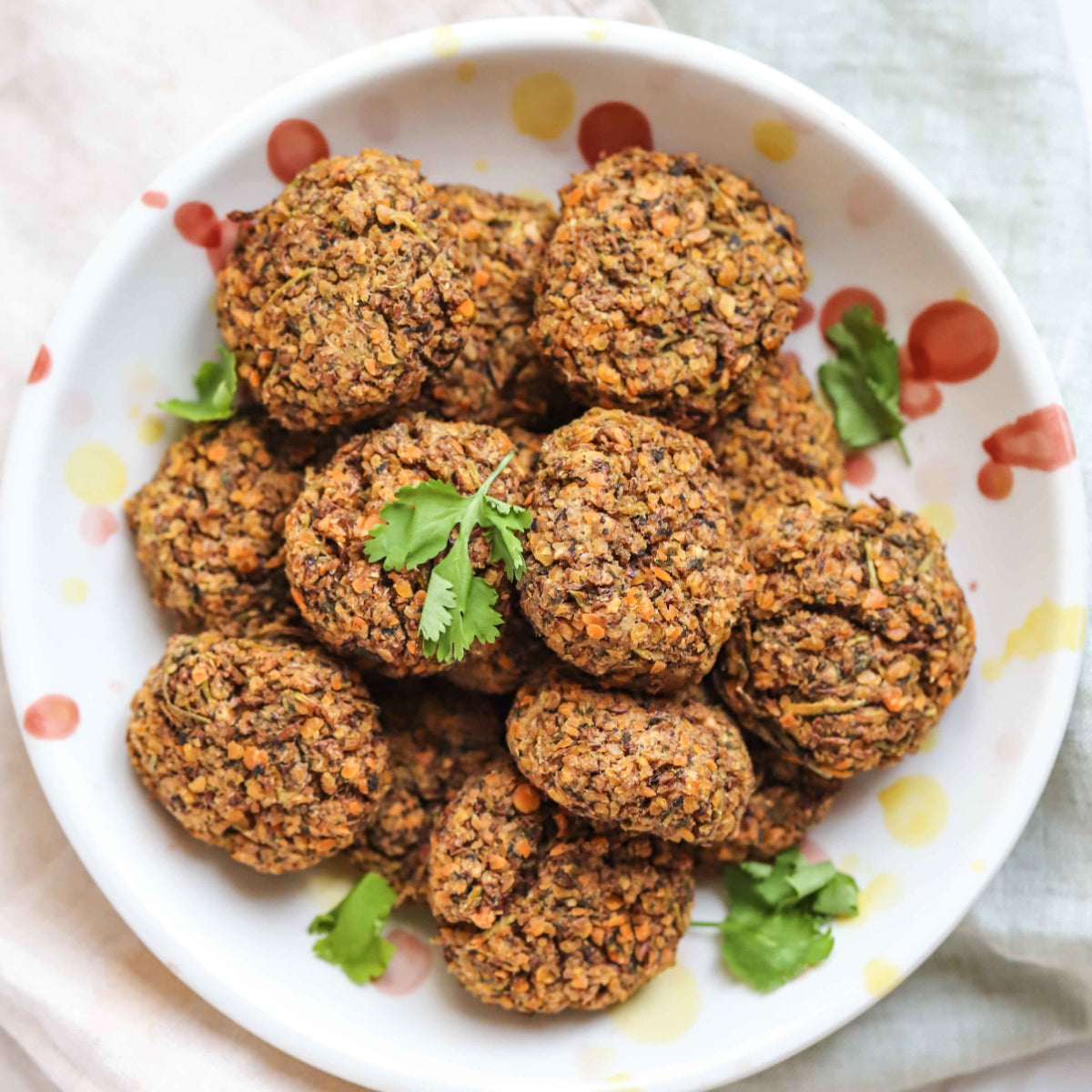 Baked Lentil Falafels