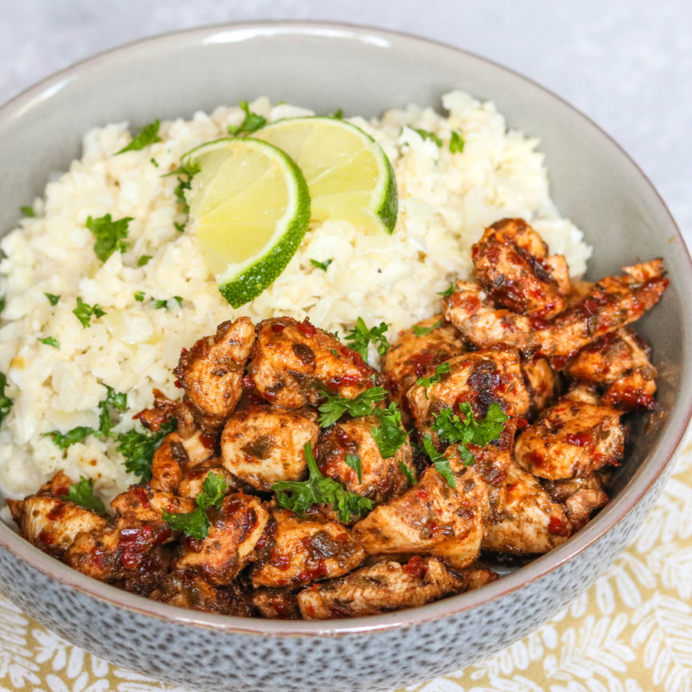 Jerk Chicken With  Cauliflower Rice