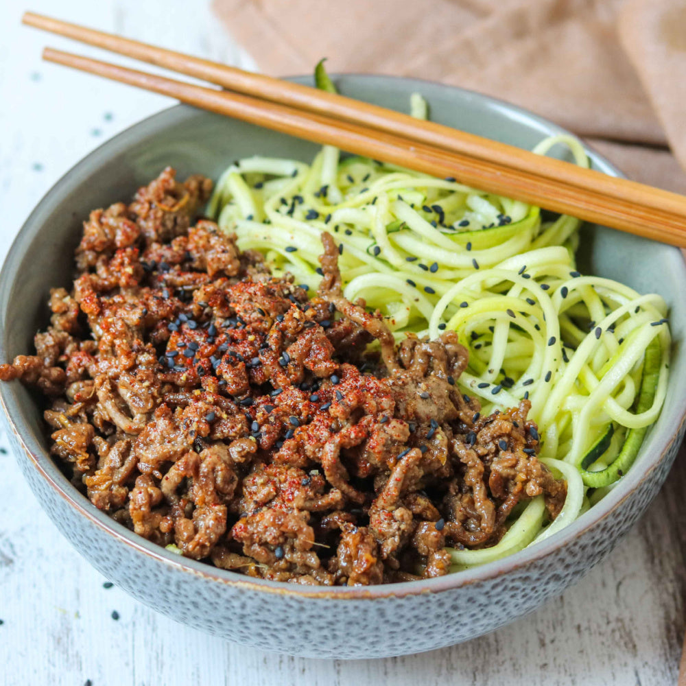 Sesame & Ginger Beef  With Zucchini Noodles