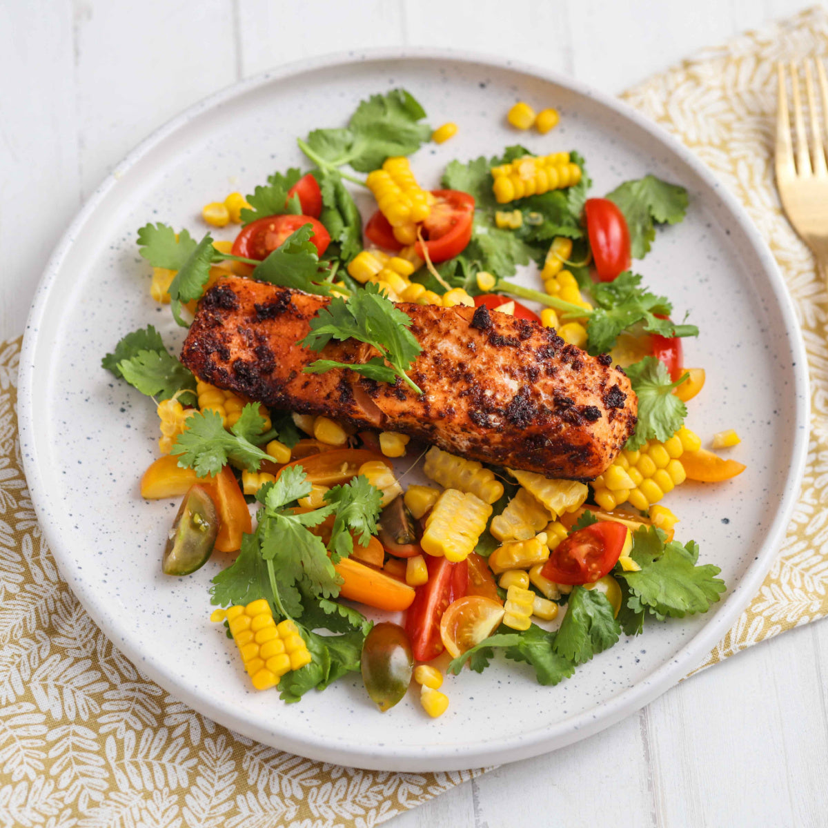 Cajun Salmon With Corn Salsa