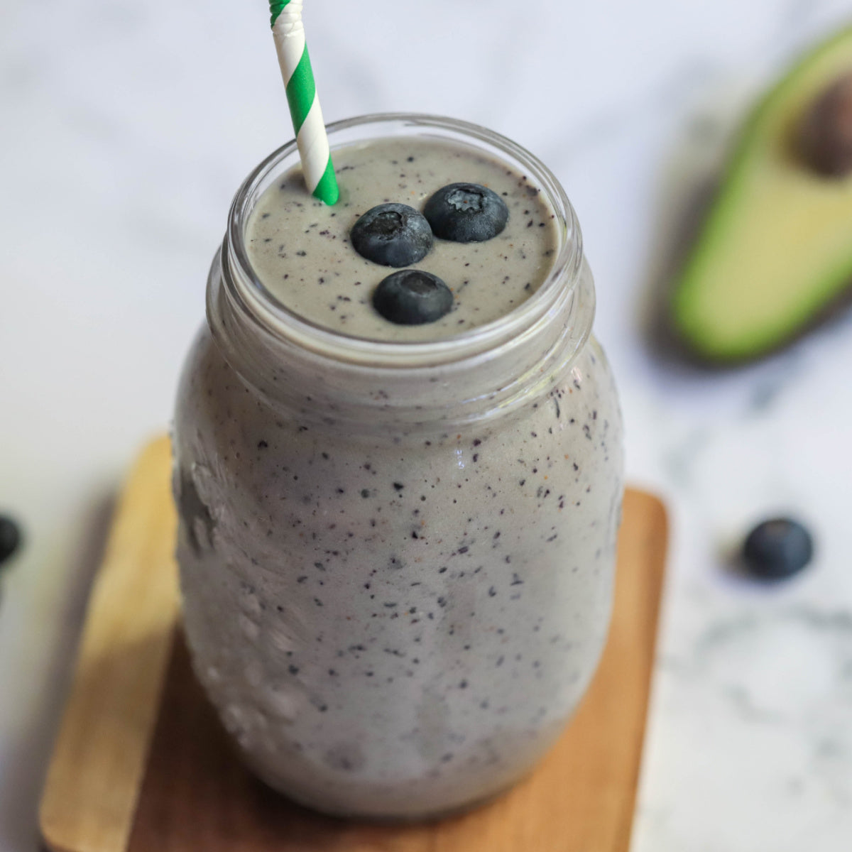 Blueberry Avocado Protein Smoothie