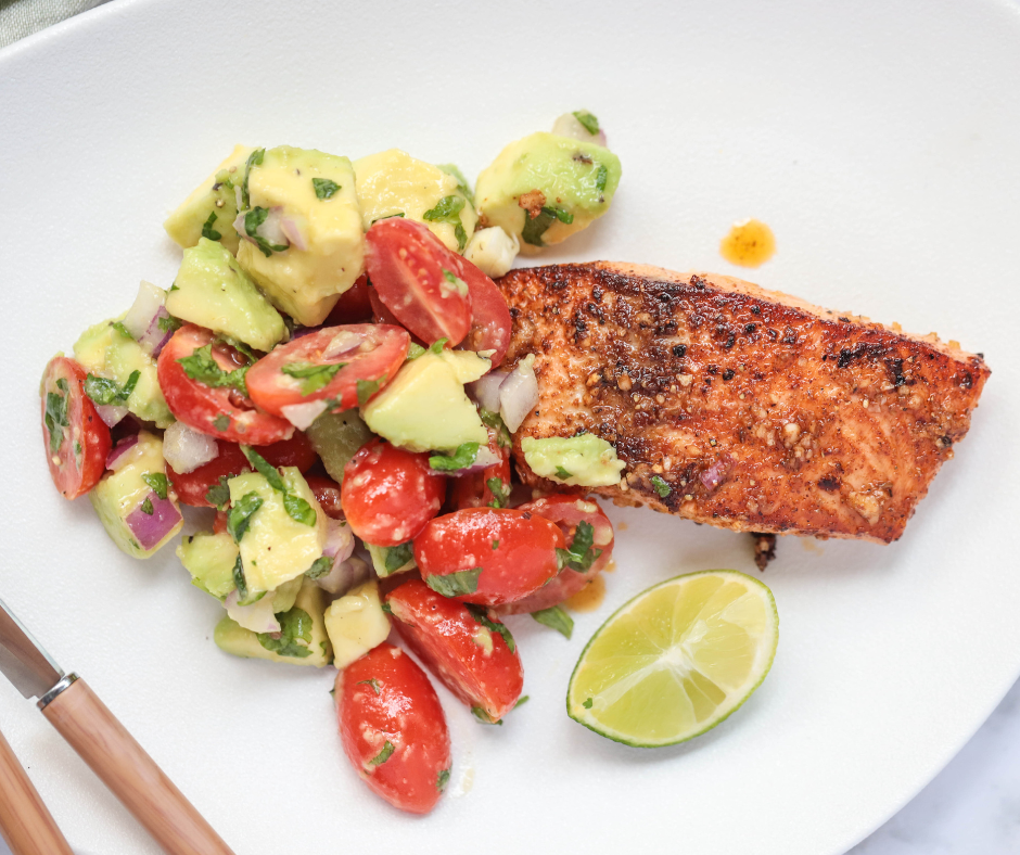 Grilled Salmon with Avocado Salsa